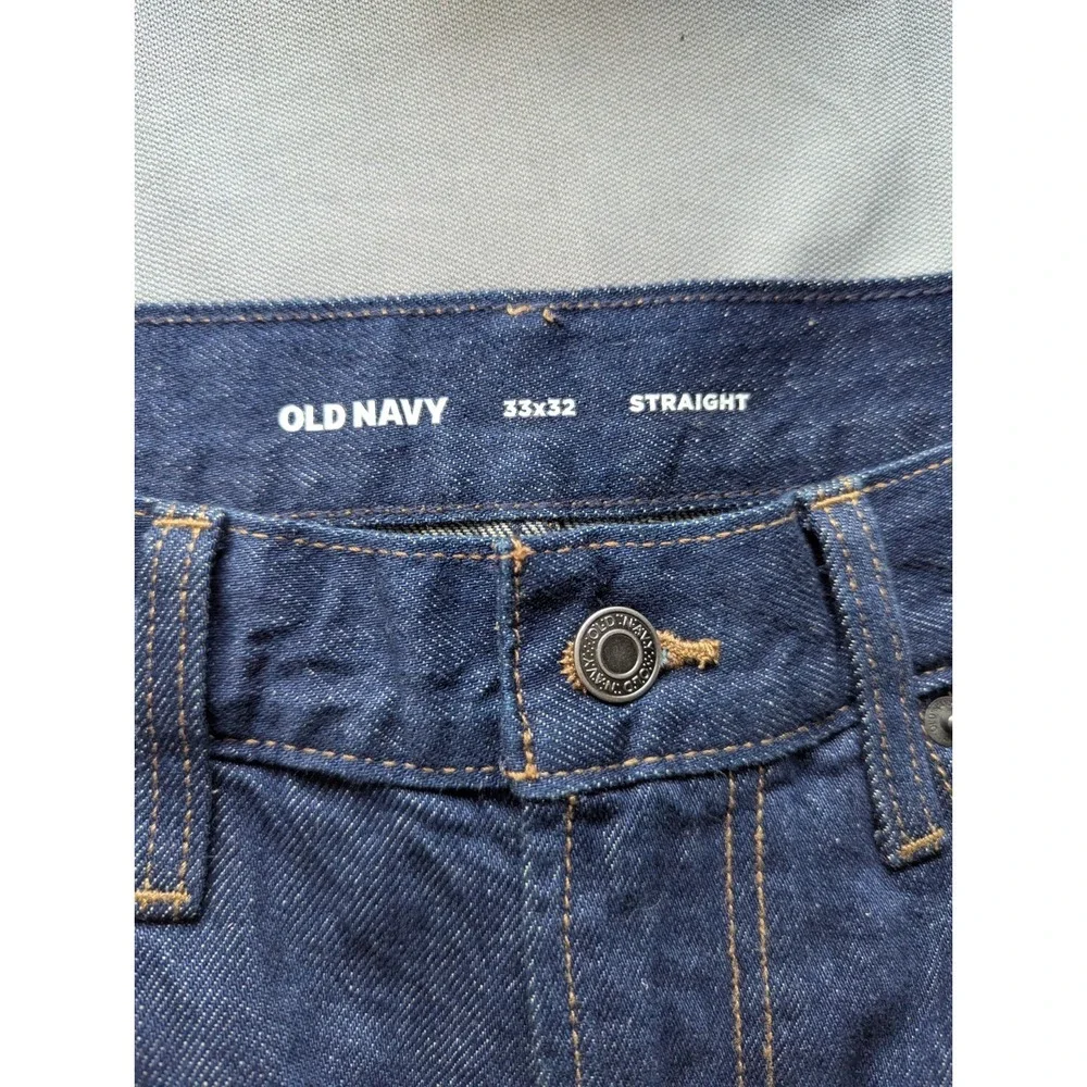 Old Navy good bucket rigid Straight dark blue wash 33x32, new with out tags